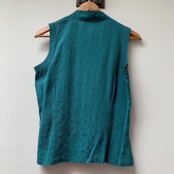 Vintage y2k monsoon silk blouse size uk 12 sleeveless - Picture 2 of 10